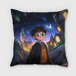 Подушка квадратная Счастливый Гарри Поттер, цвет: 3D-принт