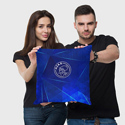 Подушка квадратная Ajax blue poly, цвет: 3D-принт — фото 2