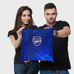 Подушка квадратная Arsenal blue poly, цвет: 3D-принт — фото 2