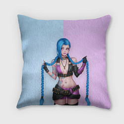 Подушка квадратная League of Legends - Jinx, цвет: 3D-принт