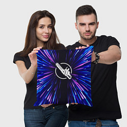 Подушка квадратная Chainsaw Man neon energy, цвет: 3D-принт — фото 2