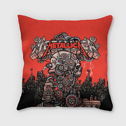 Подушка квадратная Metallica - iron skeleton, цвет: 3D-принт