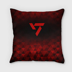 Подушка квадратная Seventeen red poly, цвет: 3D-принт