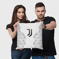 Подушка квадратная Juventus white poly, цвет: 3D-принт — фото 2