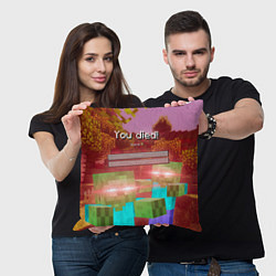 Подушка квадратная Try again - Minecraft, цвет: 3D-принт — фото 2