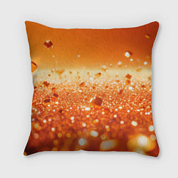 Подушка квадратная Оранжевые блестящие частицы текстура, цвет: 3D-принт