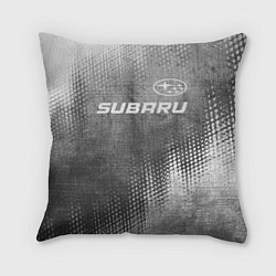 Подушка квадратная Subaru - grey gradient посередине, цвет: 3D-принт