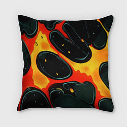 Подушка квадратная Оранжевые разломы текстура, цвет: 3D-принт