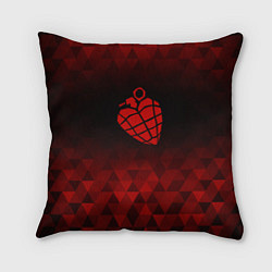 Подушка квадратная Green Day red poly, цвет: 3D-принт