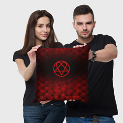 Подушка квадратная HIM red poly, цвет: 3D-принт — фото 2