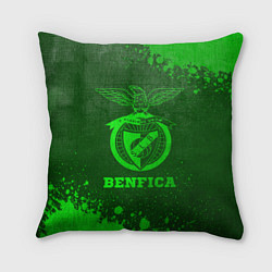 Подушка квадратная Benfica - green gradient, цвет: 3D-принт