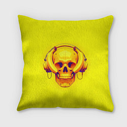 Подушка квадратная Yellow bananas skull - cyberpunk, цвет: 3D-принт