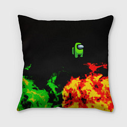 Подушка квадратная Амонг ас огненная текстура, цвет: 3D-принт