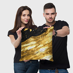 Подушка квадратная Золотой текстурный фон, цвет: 3D-принт — фото 2