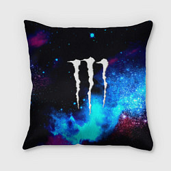 Подушка квадратная Monster energy космос, цвет: 3D-принт