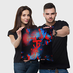 Подушка квадратная Doom космическая абстракция, цвет: 3D-принт — фото 2