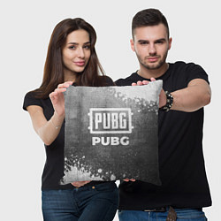 Подушка квадратная PUBG - grey gradient, цвет: 3D-принт — фото 2