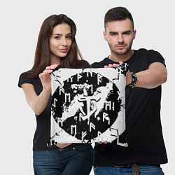 Подушка квадратная Doom символы краски, цвет: 3D-принт — фото 2