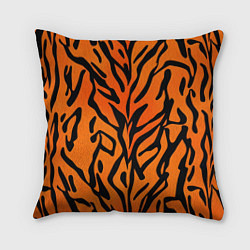Подушка квадратная Тигровый огненный паттерн, цвет: 3D-принт