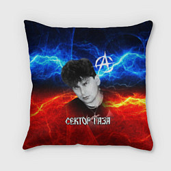 Подушка квадратная Сектор газа молнии на фоне, цвет: 3D-принт