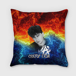 Подушка квадратная Сектор газа Юрий Хой, цвет: 3D-принт