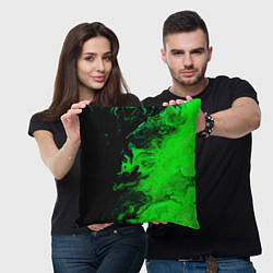 Подушка квадратная Color green black, цвет: 3D-принт — фото 2