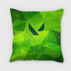 Подушка квадратная Valorant green poly, цвет: 3D-принт
