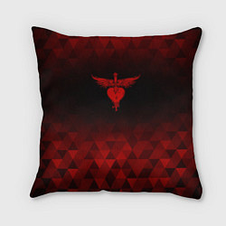 Подушка квадратная Bon Jovi red poly, цвет: 3D-принт