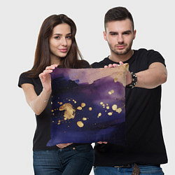 Подушка квадратная Золотая краска на текстуре, цвет: 3D-принт — фото 2