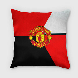 Подушка квадратная Манчестер юнайтед геометрия линии, цвет: 3D-принт