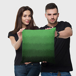 Подушка квадратная Зеленый градиент текстурные полосы, цвет: 3D-принт — фото 2