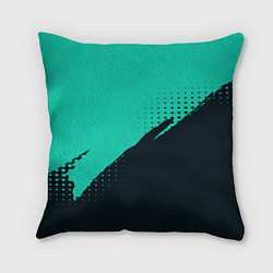 Подушка квадратная Color black light blue, цвет: 3D-принт