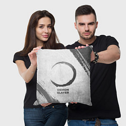 Подушка квадратная Demon Slayer - white gradient, цвет: 3D-принт — фото 2