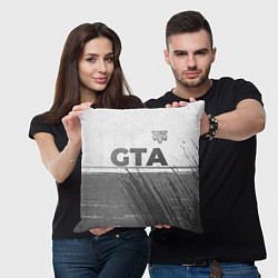 Подушка квадратная GTA - white gradient посередине, цвет: 3D-принт — фото 2