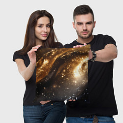 Подушка квадратная Блестящая текстура кофейного цвета, цвет: 3D-принт — фото 2