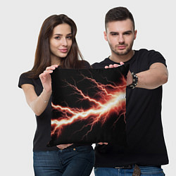 Подушка квадратная Lightning red, цвет: 3D-принт — фото 2