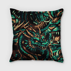 Подушка квадратная Японские драконы ирезуми, цвет: 3D-принт