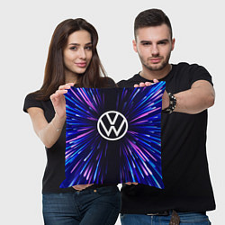 Подушка квадратная Volkswagen neon energy, цвет: 3D-принт — фото 2