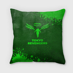 Подушка квадратная Tokyo Revengers - green gradient, цвет: 3D-принт