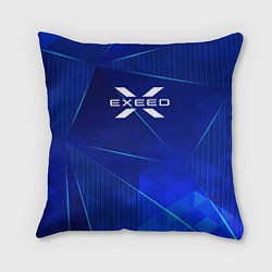 Подушка квадратная Exeed blue poly, цвет: 3D-принт