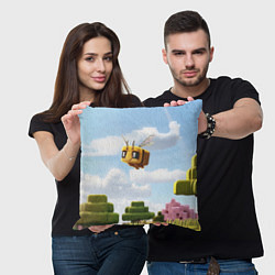Подушка квадратная Пчёлка - Minecraft, цвет: 3D-принт — фото 2