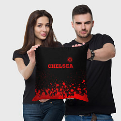 Подушка квадратная Chelsea - red gradient посередине, цвет: 3D-принт — фото 2