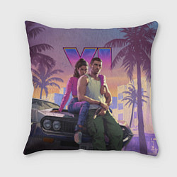 Подушка квадратная Gta 6 - new story, цвет: 3D-принт