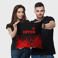 Подушка квадратная Inter - red gradient посередине, цвет: 3D-принт — фото 2
