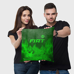 Подушка квадратная Fiat - green gradient посередине, цвет: 3D-принт — фото 2