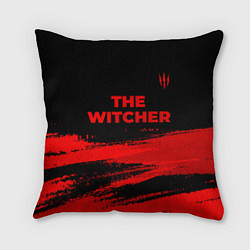 Подушка квадратная The Witcher - red gradient посередине, цвет: 3D-принт