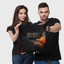 Подушка квадратная ACDC металлический лого, цвет: 3D-принт — фото 2