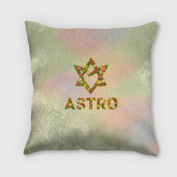 Подушка квадратная Логотип Astro цветочный, цвет: 3D-принт