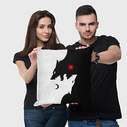 Подушка квадратная Инь янь волки, цвет: 3D-принт — фото 2