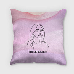 Подушка квадратная Билли Айлиш из линии - минимализм, цвет: 3D-принт